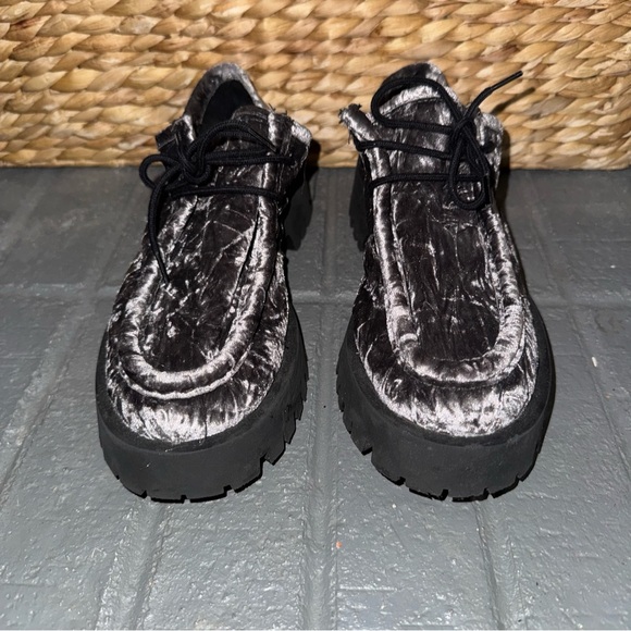 Free People Convertible Velvet Oxford Mule 37 6.5 7 Washed Black Whimsigoth - Picture 4 of 11